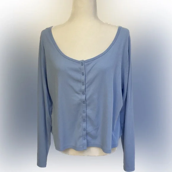 a new day Light Blue Sweater Cardigan Cropped - Picture 3 of 10